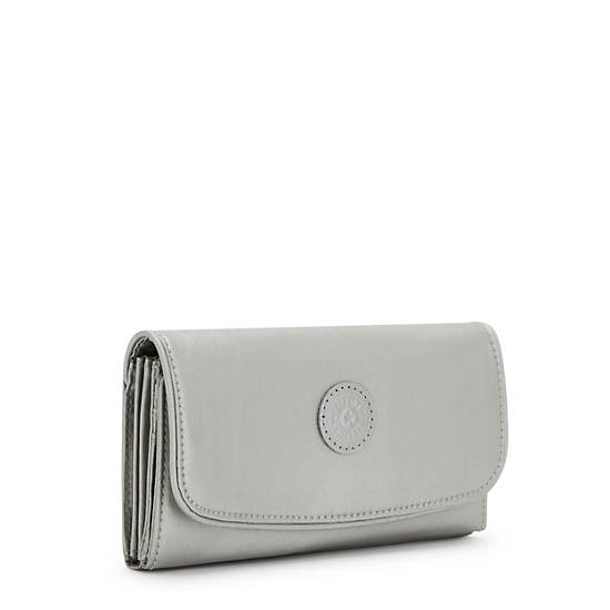 Kipling Money Land Metallic Snap Portefeuille Zilver | België 1430BE